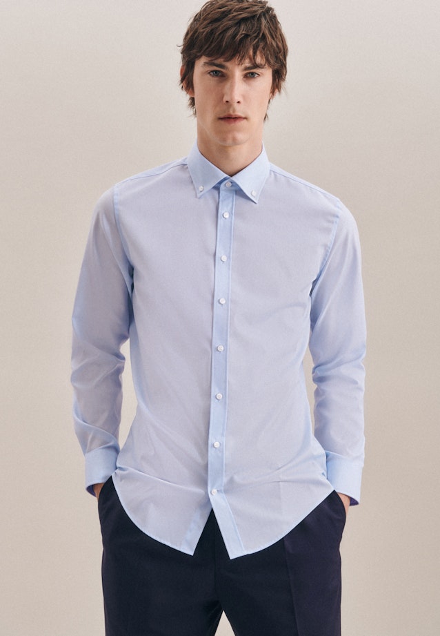 Slim Business Hemd Uni in Mittelblau |  Seidensticker Onlineshop
