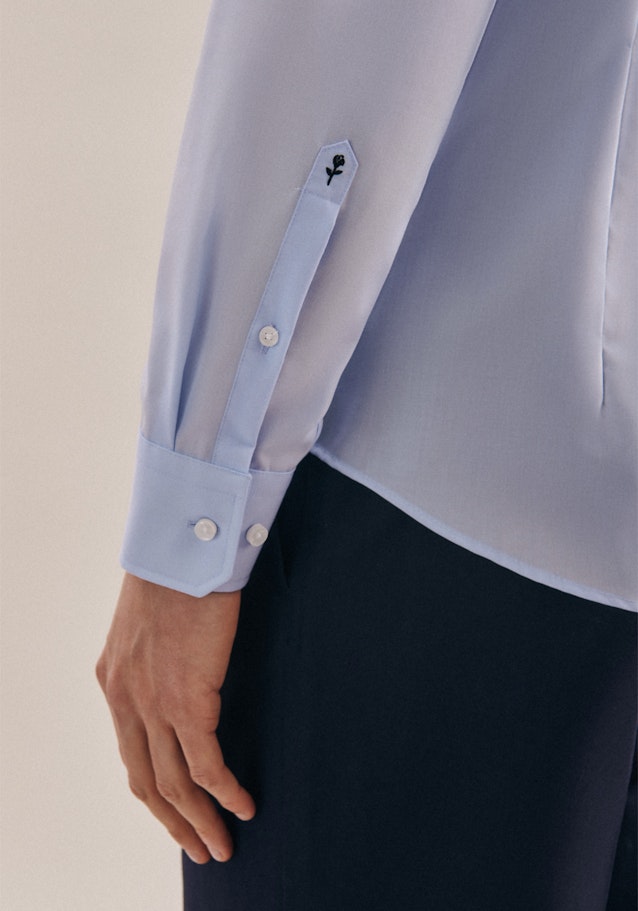 Non-iron Popeline Business overhemd in Slim with Button-Down-Kraag in Blauw |  Seidensticker Onlineshop