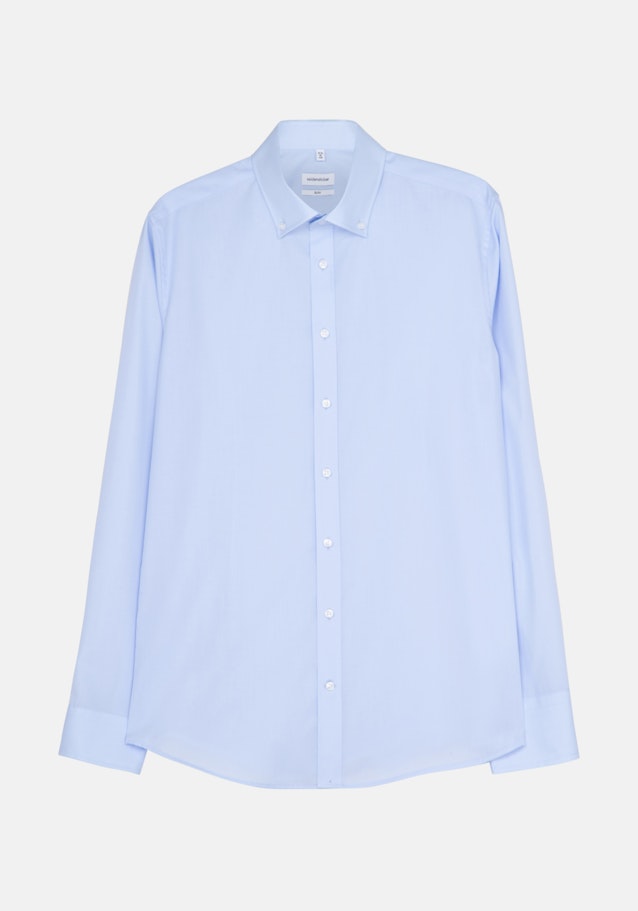Non-iron Popeline Business overhemd in Slim with Button-Down-Kraag in Blauw |  Seidensticker Onlineshop