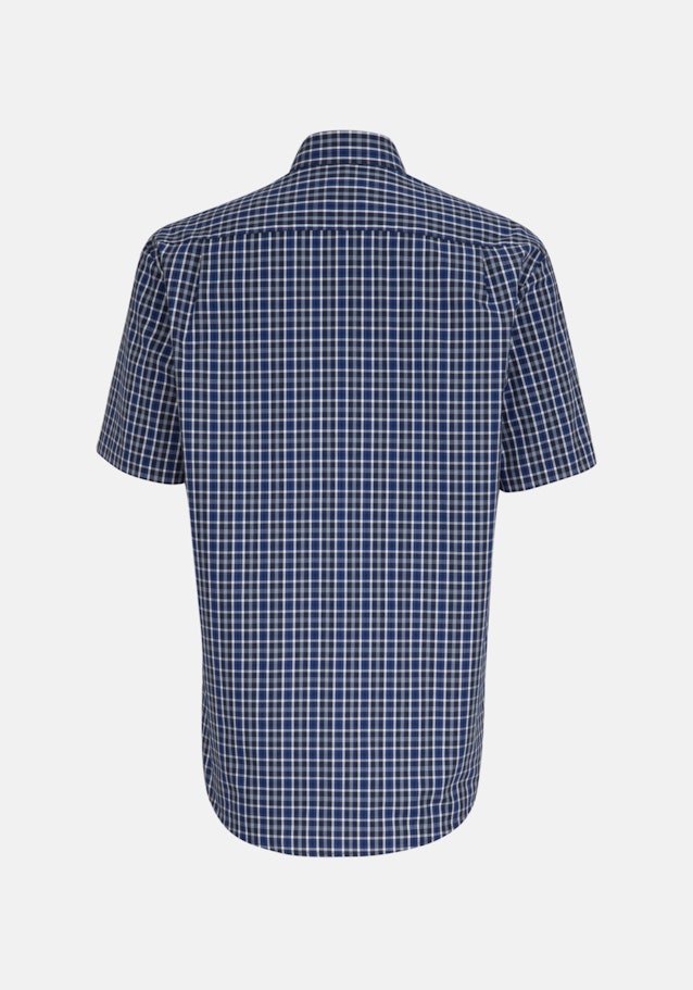 Bügelfreies Popeline Kurzarm Business Hemd in Comfort mit Button-Down-Kragen in Mittelblau |  Seidensticker Onlineshop