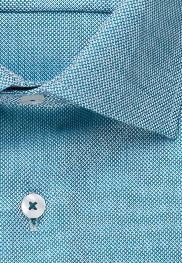 Non-iron Struktur Business overhemd in Shaped with Kentkraag in Turquoise/Petrol |  Seidensticker Onlineshop