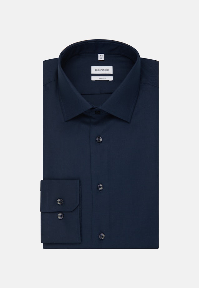 Chemise Business Shaped Structuré Col Kent in Bleu Foncé |  Seidensticker Onlineshop