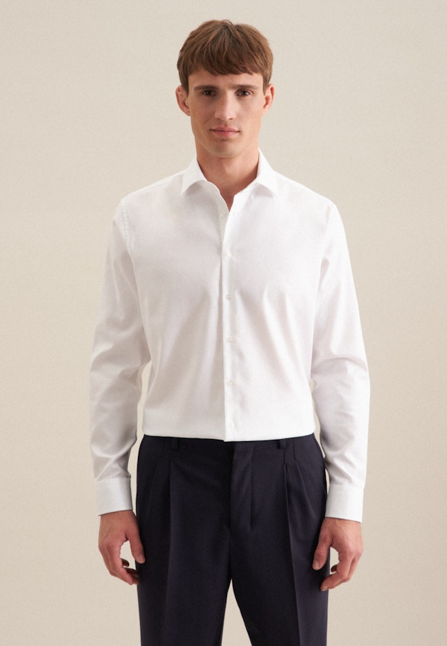 Non-iron Structure Business Shirt in Shaped with Kent-Collar in White |  Seidensticker Onlineshop