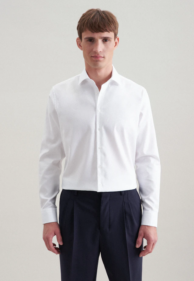 Shaped Business shirt Uni in White |  Seidensticker Onlineshop