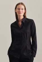 Non-iron Fil a fil Shirt Blouse in Black |  Seidensticker Onlineshop