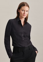 Non-iron Fil a fil Shirt Blouse in Black |  Seidensticker Onlineshop