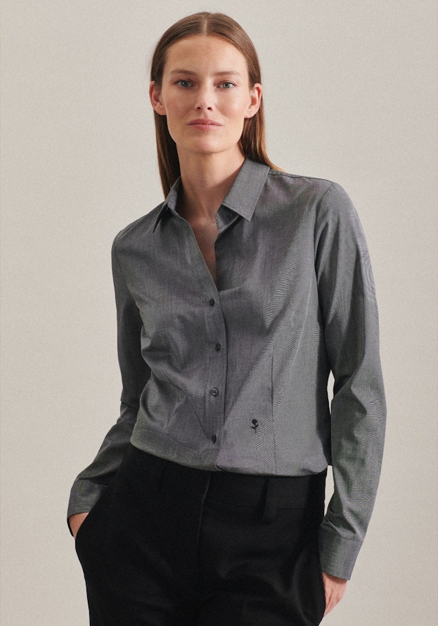 Non-iron Fil a fil Shirt Blouse in Grey | Seidensticker Onlineshop