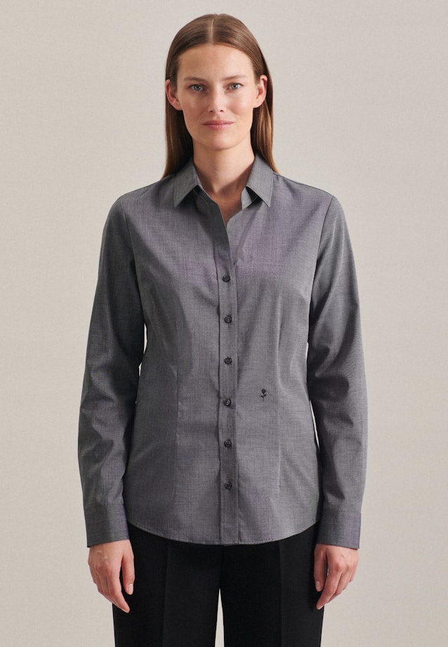 Collar Shirt Blouse in Grey |  Seidensticker Onlineshop
