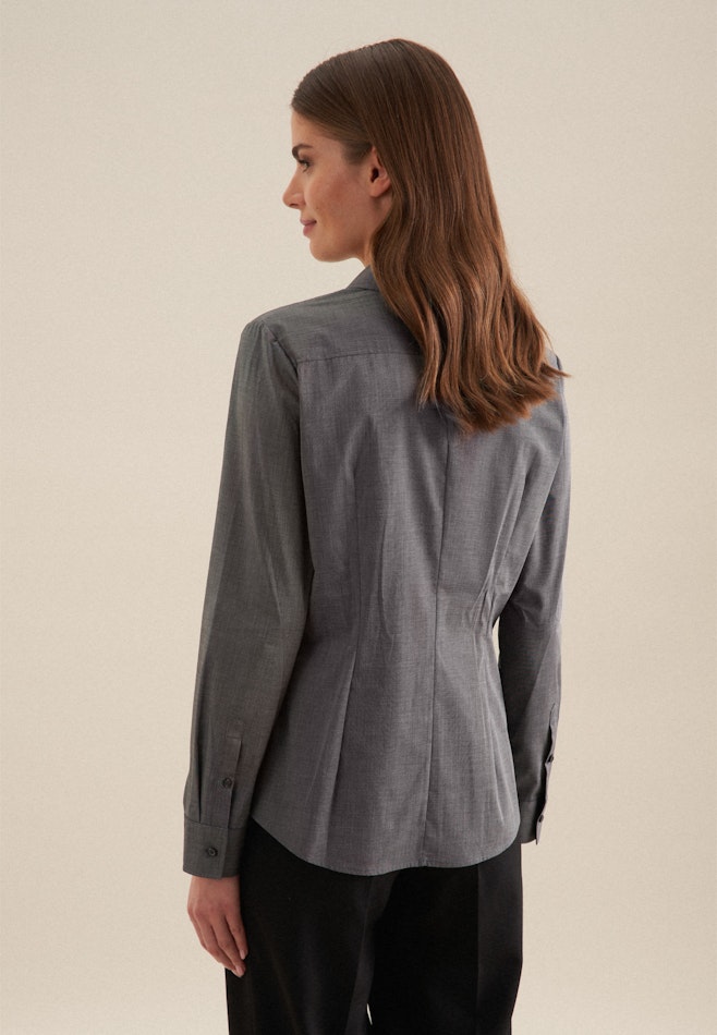 Non-iron Fil a fil Shirt Blouse in Grey | Seidensticker online shop