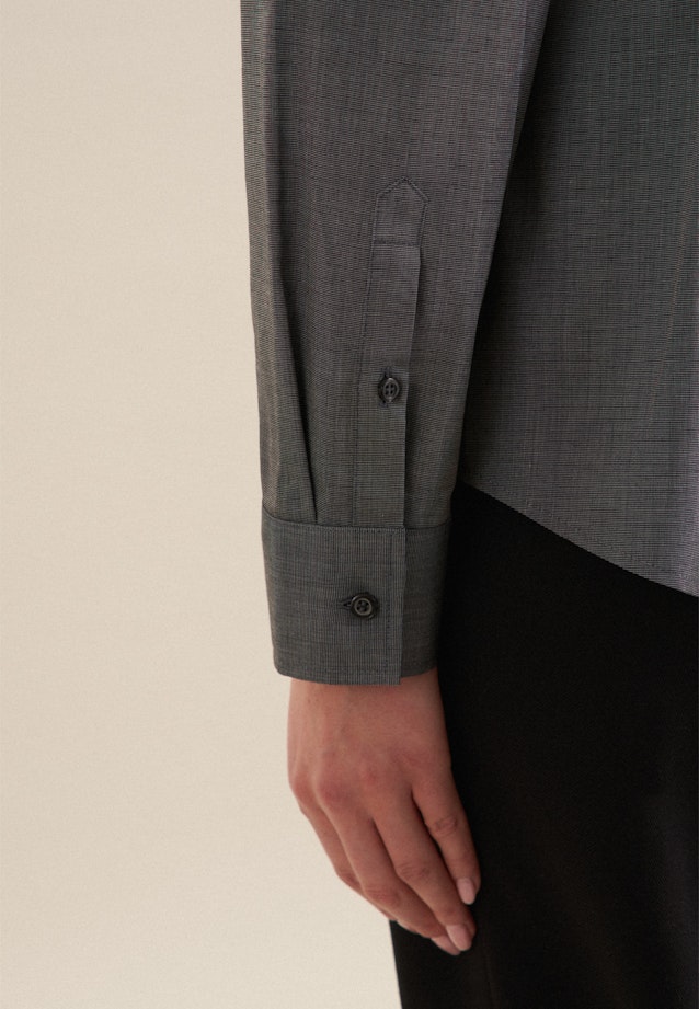 Non-iron Fil a fil Shirt Blouse in Grey |  Seidensticker Onlineshop