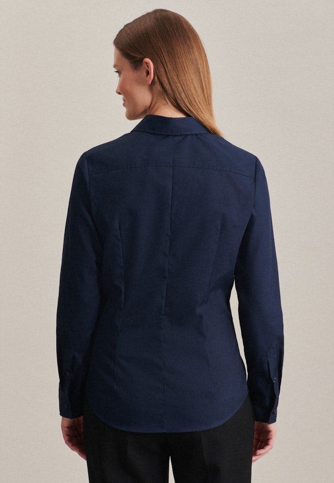 Non-iron Fil a fil Shirt Blouse in Dark Blue | Seidensticker online shop