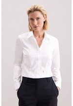 Hemdbluse mit Abnähern slim fit in Weiß |  Seidensticker Onlineshop