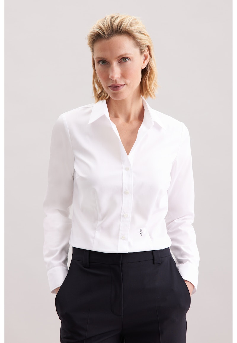 Hemdbluse mit Abnähern slim fit