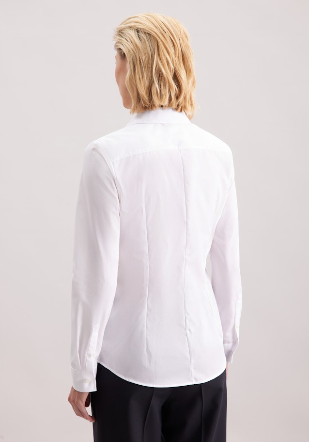 Hemdbluse mit Abnähern slim fit in Weiß | Seidensticker Onlineshop