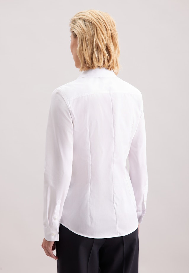 Hemdbluse mit Abnähern slim fit in Weiß |  Seidensticker Onlineshop