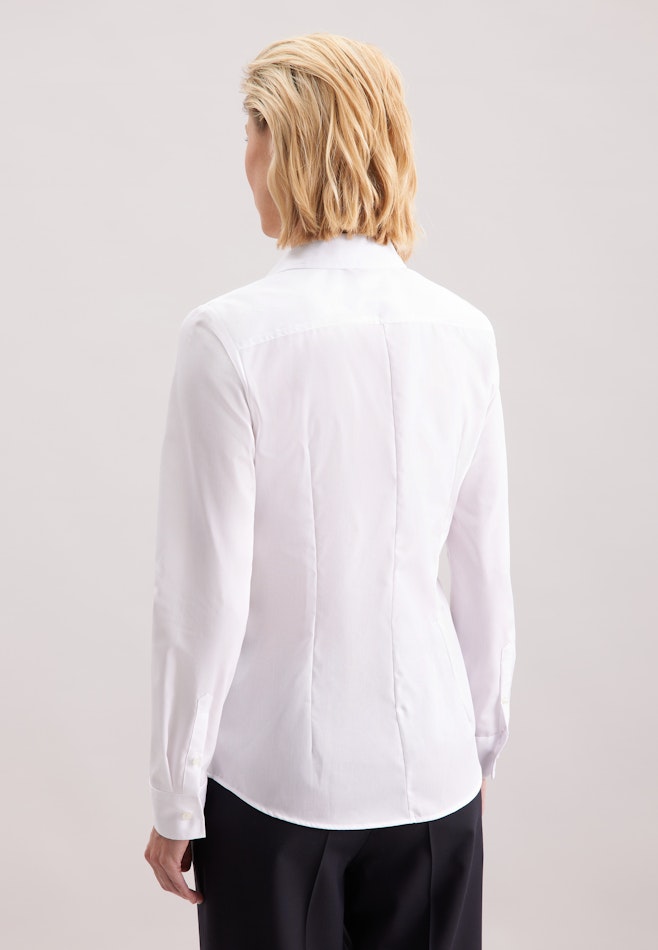 Hemdbluse mit Abnähern slim fit in Weiß | Seidensticker Onlineshop