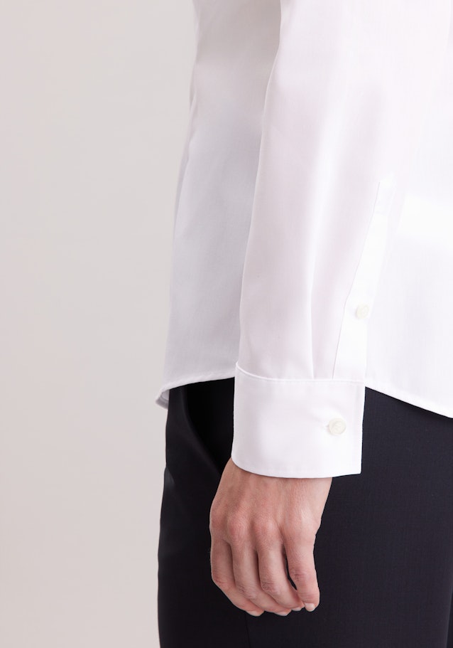 Hemdbluse mit Abnähern slim fit in Weiß | Seidensticker Onlineshop