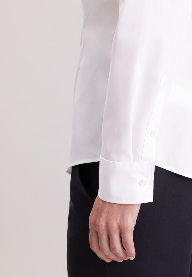 Hemdbluse mit Abnähern slim fit in Weiß |  Seidensticker Onlineshop