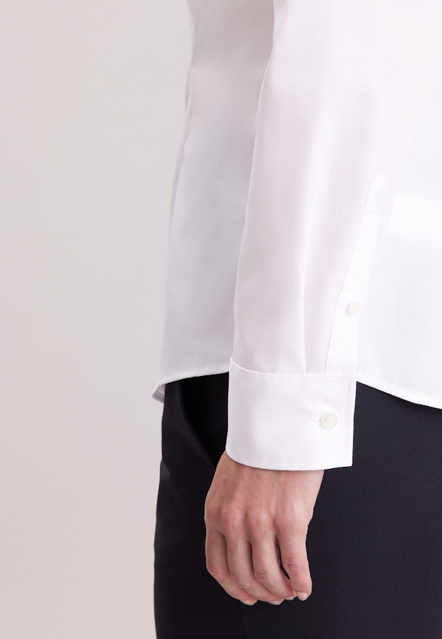 Hemdbluse mit Abnähern slim fit in Weiß |  Seidensticker Onlineshop