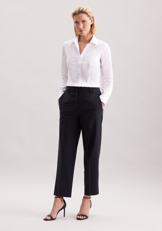 Hemdbluse mit Abnähern slim fit in Weiß | Seidensticker Onlineshop
