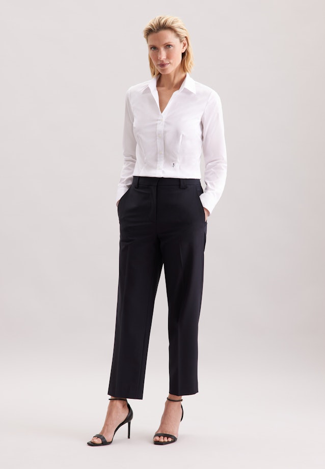 Hemdbluse mit Abnähern slim fit in Weiß |  Seidensticker Onlineshop