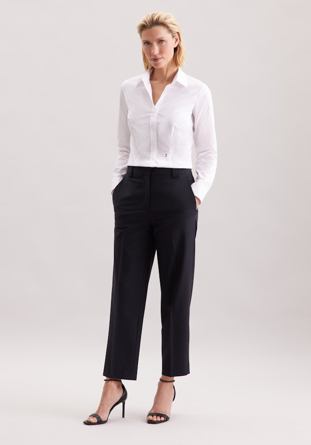 Hemdbluse mit Abnähern slim fit in Weiß | Seidensticker Onlineshop