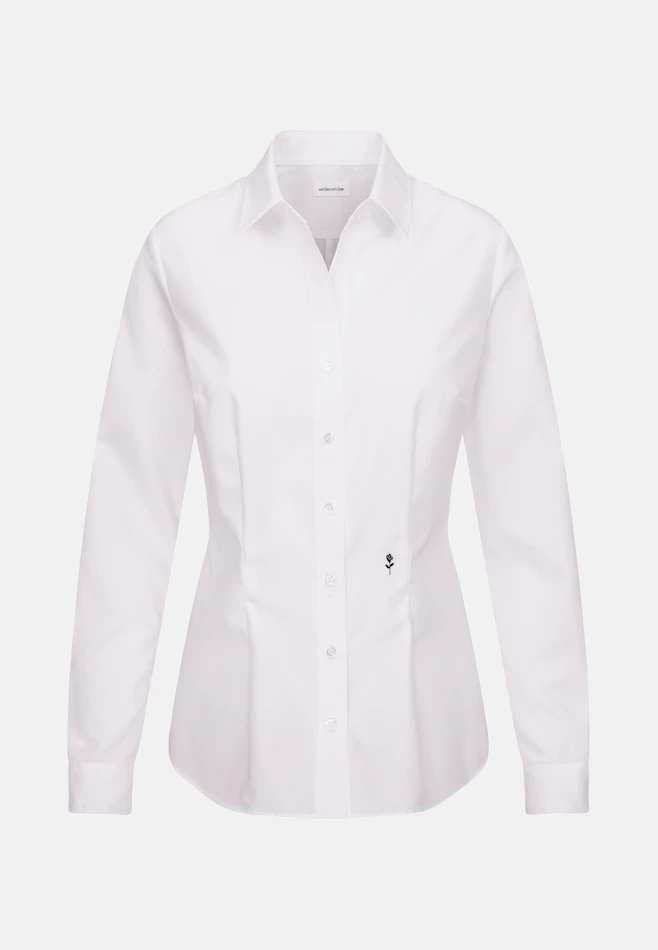 Hemdbluse mit Abnähern slim fit in Weiß | Seidensticker Onlineshop