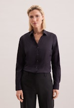 Hemdbluse mit Abnähern slim fit in Schwarz |  Seidensticker Onlineshop