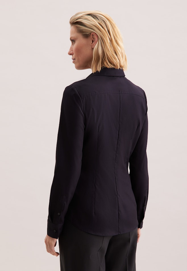 Hemdbluse mit Abnähern slim fit in Schwarz | Seidensticker Onlineshop