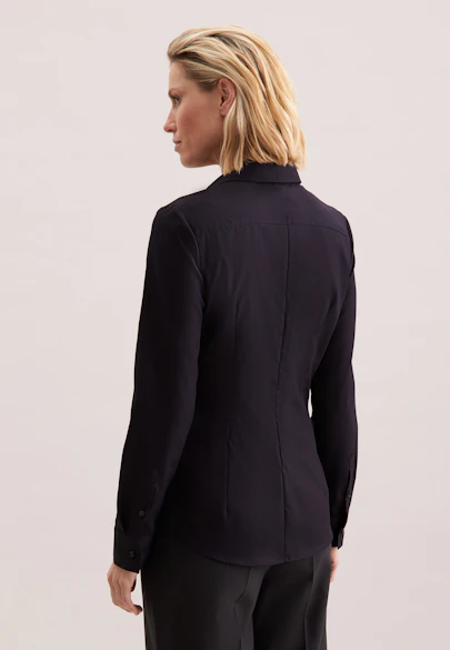 Slim Fit Shirt Blouse with Darts in Black |  Seidensticker Onlineshop