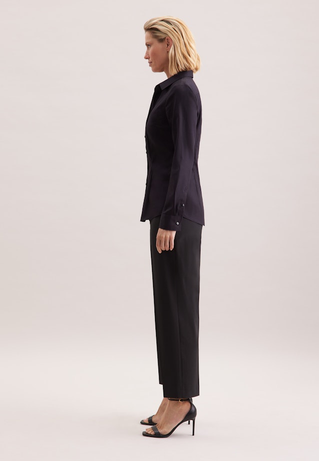 Hemdbluse mit Abnähern slim fit in Schwarz |  Seidensticker Onlineshop
