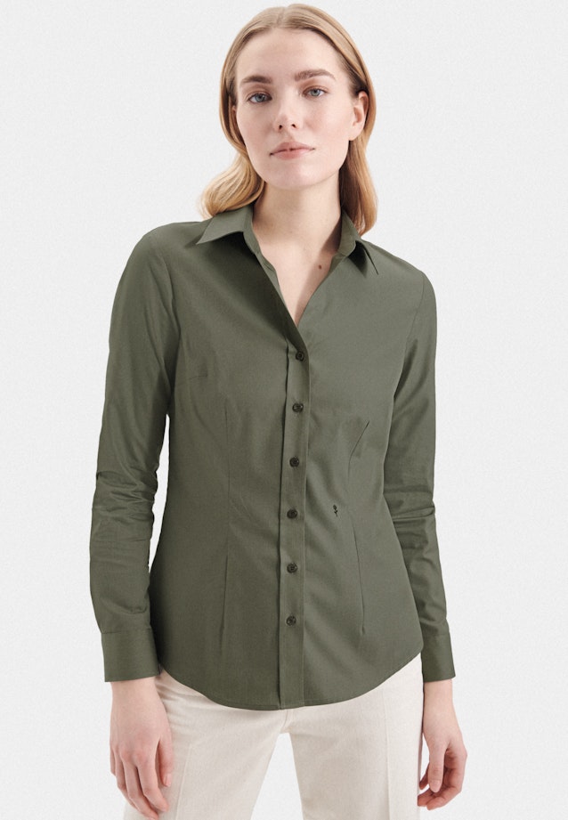 Non-iron Fil a fil Shirt Blouse in Green |  Seidensticker Onlineshop