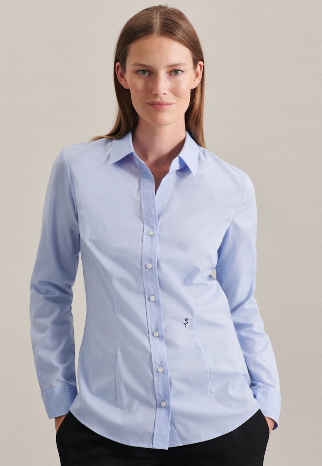 Non-iron Fil a fil Shirt Blouse in Light Blue | Seidensticker online shop