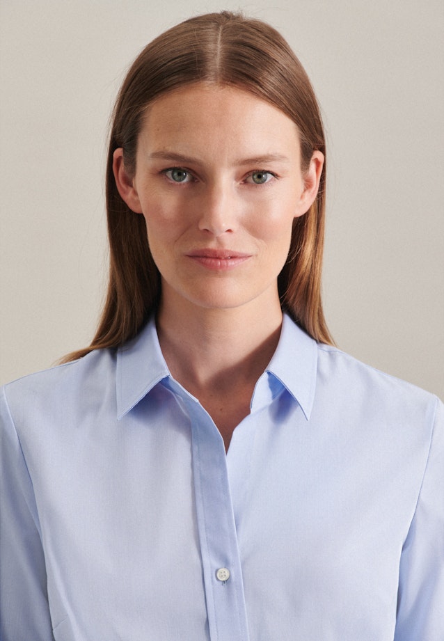Non-iron Fil a fil Shirt Blouse in Light Blue |  Seidensticker Onlineshop