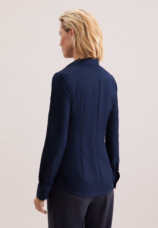 Slim Fit Shirt Blouse with Darts in Dark Blue | Seidensticker online shop