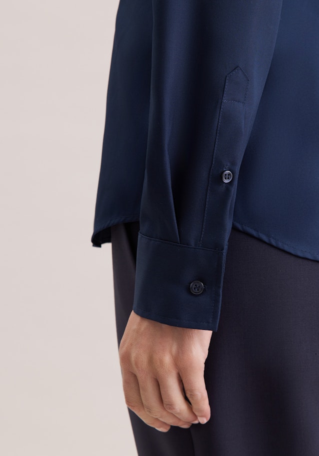 Hemdbluse mit Abnähern slim fit in Dunkelblau | Seidensticker Onlineshop