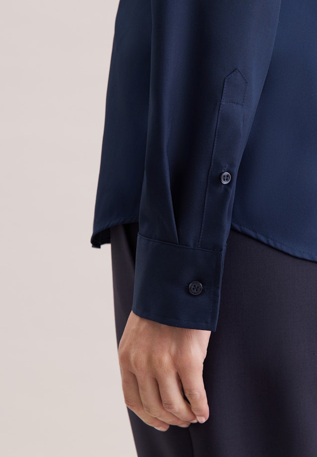 Hemdbluse mit Abnähern slim fit in Dunkelblau |  Seidensticker Onlineshop