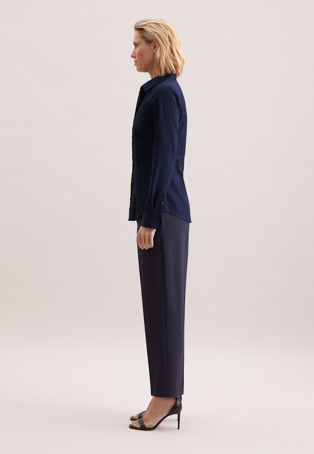 Hemdbluse mit Abnähern slim fit in Dark Blue |  Seidensticker Onlineshop