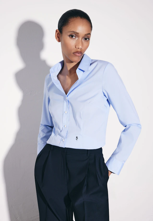 Chemise blouse slim avec pinces in Bleu Clair |  Seidensticker Onlineshop