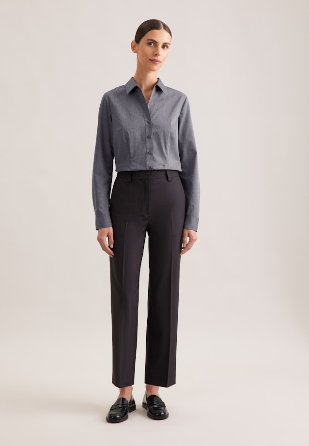 Hemdbluse mit Abnähern slim fit in Grau |  Seidensticker Onlineshop