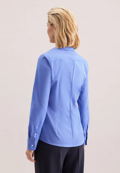 Slim Fit Shirt Blouse with Darts in Medium Blue | Seidensticker Onlineshop