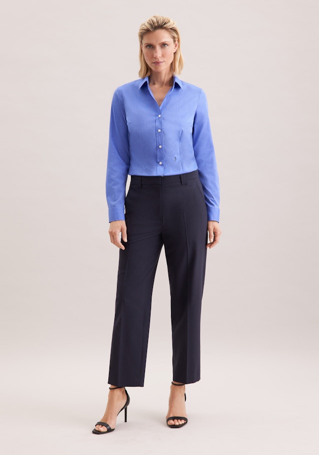 Hemdbluse mit Abnähern slim fit in Dunkelblau | Seidensticker Onlineshop