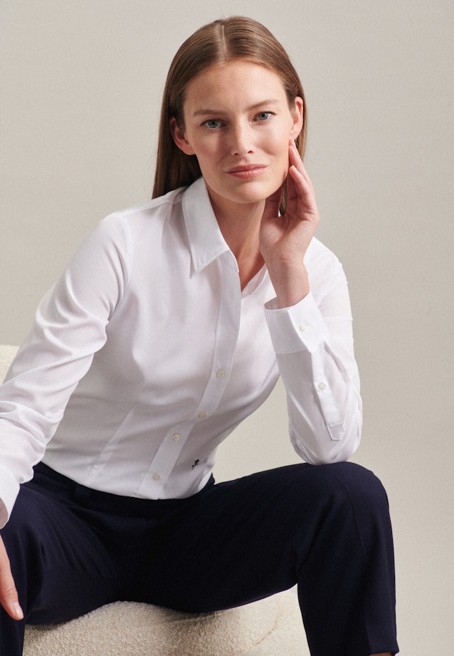 Collar Shirt Blouse in White |  Seidensticker Onlineshop