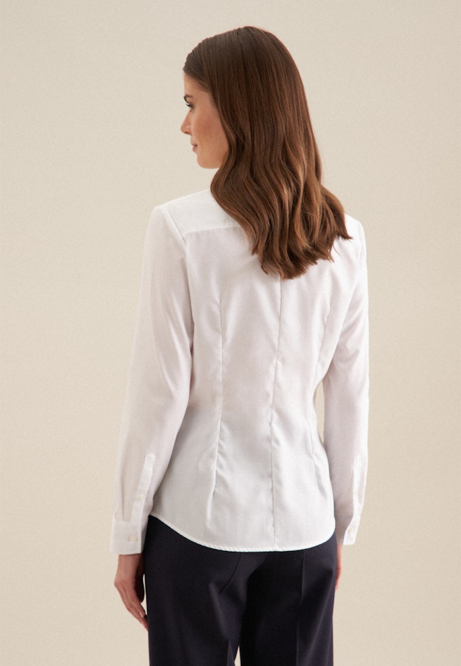 Non-iron Fil a fil Shirt Blouse in White | Seidensticker online shop