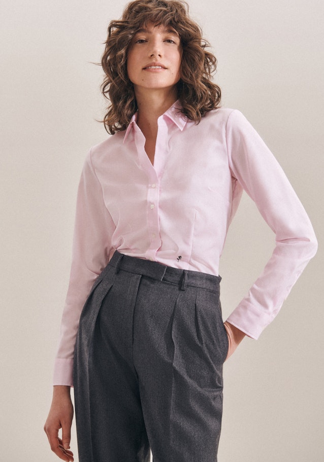 Non-iron Fil a fil Shirt Blouse in Pink | Seidensticker Onlineshop