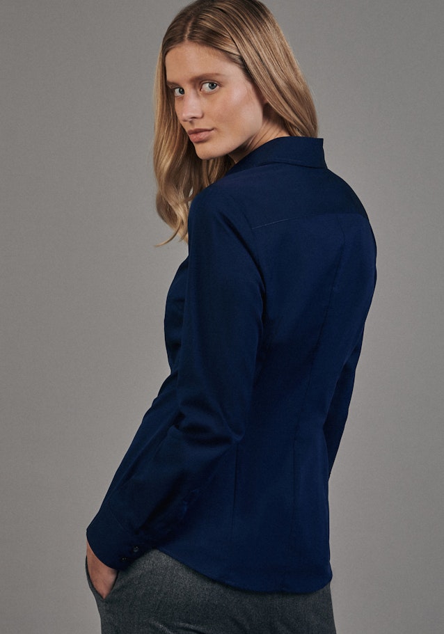 Hemdbluse mit Abnähern slim fit in Dunkelblau | Seidensticker Onlineshop