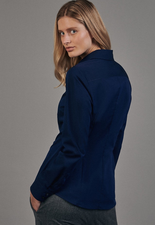 Hemdbluse mit Abnähern slim fit in Dunkelblau |  Seidensticker Onlineshop