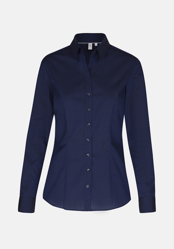 Hemdbluse mit Abnähern slim fit in Dunkelblau | Seidensticker Onlineshop