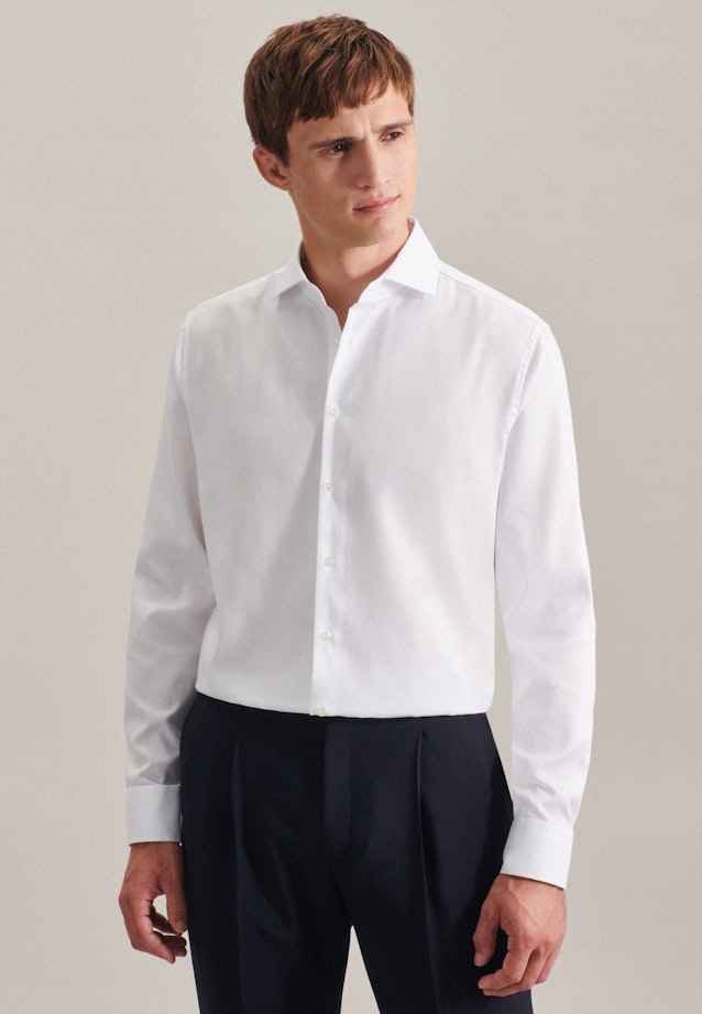Non-iron Oxfordhemd in Shaped with Kentkraag in Wit | Seidensticker Onlineshop
