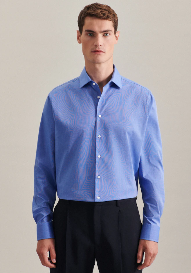 Slim Business Hemd Uni in Mittelblau | Seidensticker Onlineshop